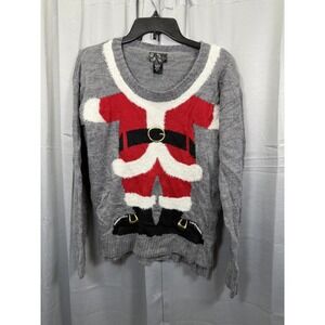 Live and Let Live Sweater Womens Medium Santa Suit Ugly Christmas Pullover Funny